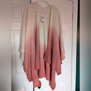 torrid Cream to Dusty Rose Ombre Knit Poncho